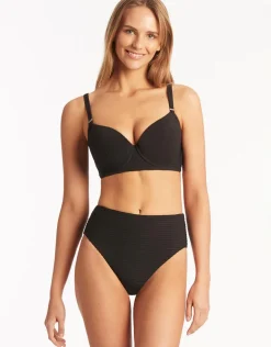 Spinnaker Retro High Waist Bikini Pant - Black