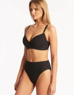 Spinnaker Retro High Waist Bikini Pant - Black