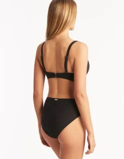 Spinnaker Retro High Waist Bikini Pant - Black