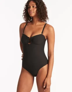 Spinnaker U Bar Bandeau Swimsuit - Black