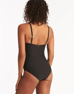 Spinnaker U Bar Bandeau Swimsuit - Black