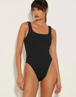 Square Neck Swimsuit - Black