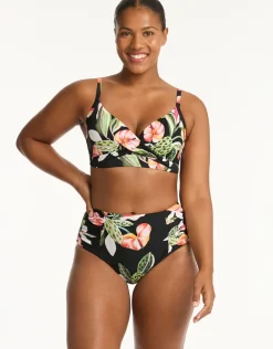 Sundown High Waist Gathered Side Bikini Pant