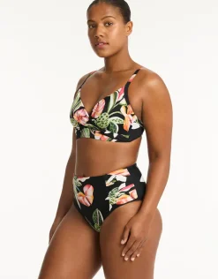 Sundown High Waist Gathered Side Bikini Pant