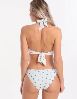 Sunflower Border Soft Cup Halter Bikini Top - Electric Blue