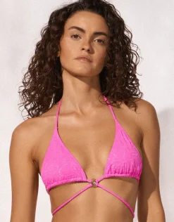 Supernova Strappy Triangle Bikini Top - Superpink