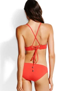 Swim Quilted Hipster Bikini Bottom - Chilli Red