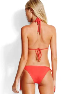 Swim Slide Triangle Bikini Top - Chilli Red