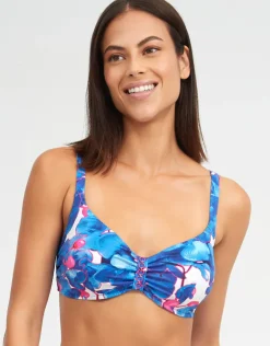 Tahiti Underwired Bikini Top - Blue Floral