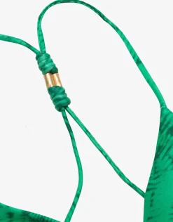 Tamale Jaque T-Back Tri Bikini Top - Green