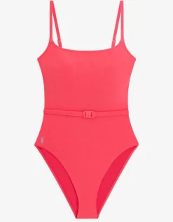 Terry Belted Kennedy Swimsuit - Coral