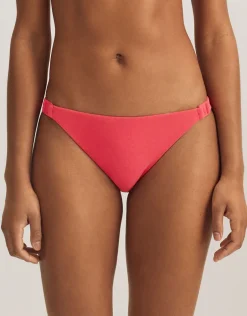 Terry Logo Trim Devin Hipster Bikini Pant - Coral