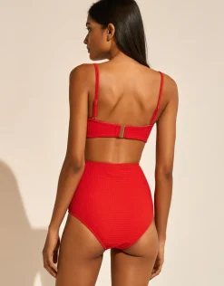 The Bloom Bandeau Bikini Top - Radiant Red