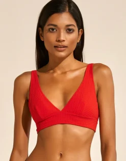 The Bloom Bralette Bikini Top - Radiant Red