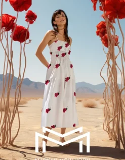 The Bloom Dress - White Red