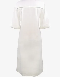 The White Collection Midi Beach Shirt - Natural White