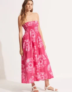 Tie Dye Skirt Dress - Rose Pink