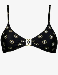 Tiles Craft Bralette Bikini Top - Black Neutrals