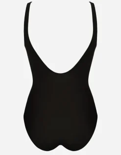 Tobacco Fields Detail Front Swimsuit - Tabac Black