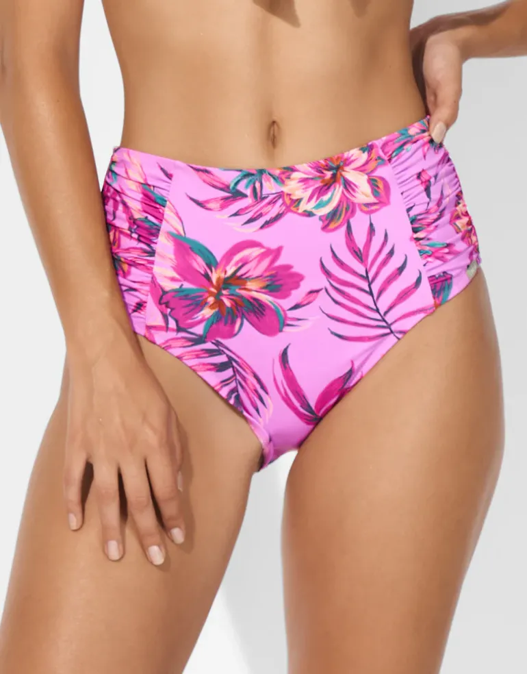 Tropic Radiance High Waist Bikini Pant - Electric Pink