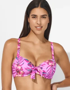 Tropic Radiance Underwired Bikini Top - Electric Pink