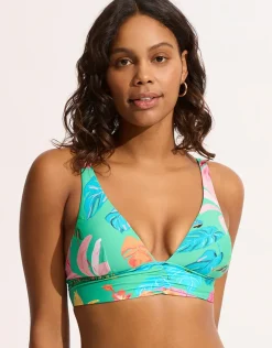 Tropica Longline Tri Bikini Top - Jade