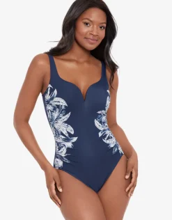 Tropica Toile Temptress Swimsuit - Navy White