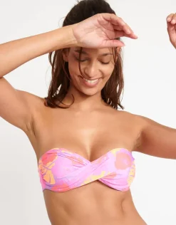 Tropicalia Boro Twist Bandeau Bikini Top - Lilac