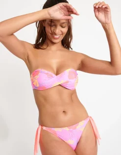 Tropicalia Boro Twist Bandeau Bikini Top - Lilac