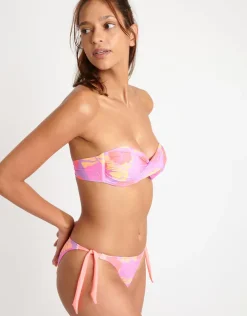 Tropicalia Boro Twist Bandeau Bikini Top - Lilac