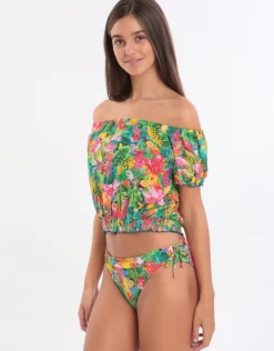 Tropivoil Binky Off The Shoulder Top - Blue