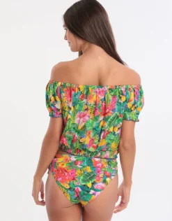 Tropivoil Binky Off The Shoulder Top - Blue