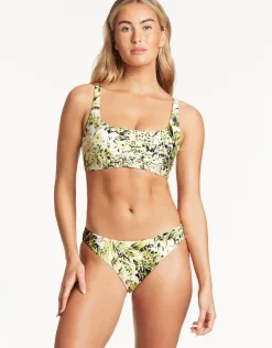 Troppica Low Square Neck Bikini Top - White