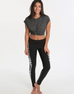 Twist Front Crop Tee - Grey Marle