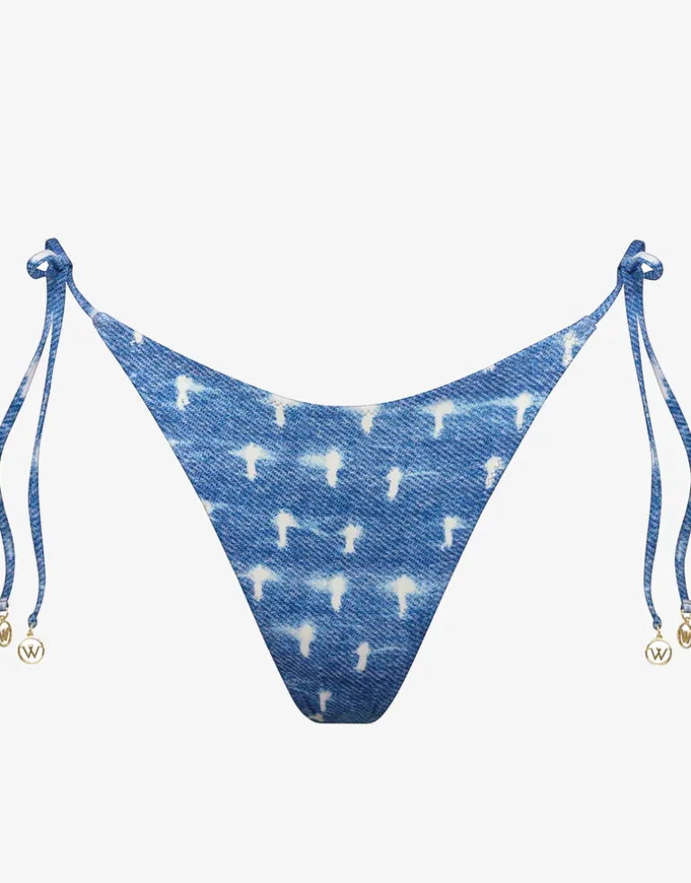 Urban Indigo Tie Side Cheeky Bikini Pant - Denim White