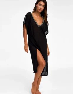V Back Dress - Black