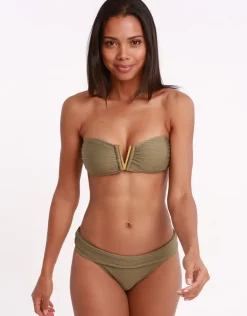 Venice Fold Over Bikini Bottom - Khaki