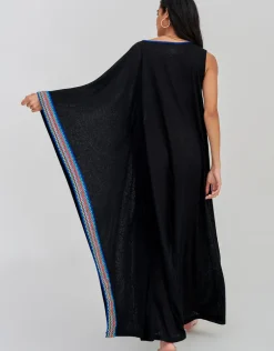 Waterfall Sleeve Dress - Black