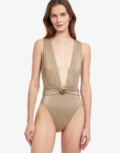 White Sands Plunge Swimsuit - Gold
