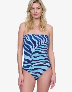 Wildest Dream Bandeau Swimsuit - Multi Blue