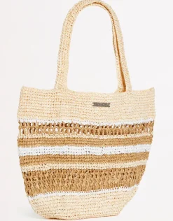 Woven Stripe Basket - Natural