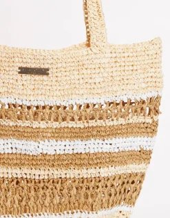 Woven Stripe Basket - Natural