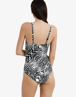 Zebra Potenza Swimsuit - Brown and White